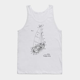 Sailing Boat Vintage Patent Hand Drawing Tank Top